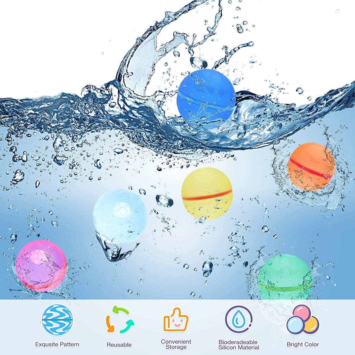 GadgetBux™ Reusable Water Balloons (12 pcs)